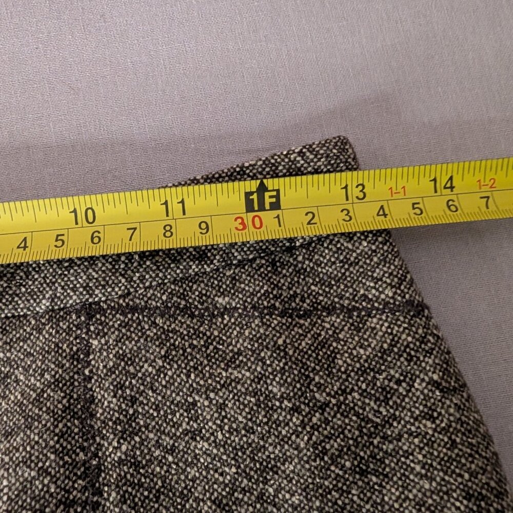 ⭐Ann Taylor Wool Marled Brown Zip Up Lined Skirt With Button Accent Slit Size 0⭐ - Picture 9 of 9